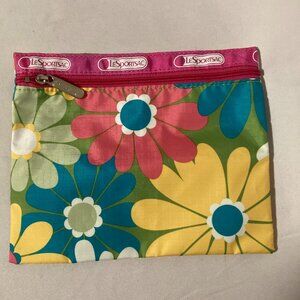 Lesportsac Floral Zip Pouch Mod Daisies Colorful